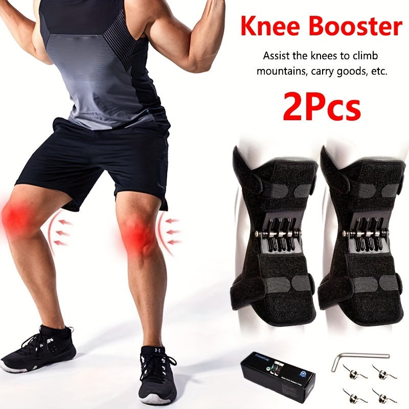 Adjustable Knee Support Brace with Dual Spring Stabilizers