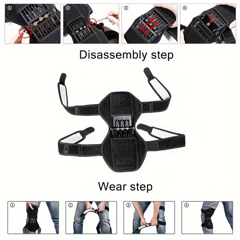 Adjustable Knee Support Brace with Dual Spring Stabilizers
